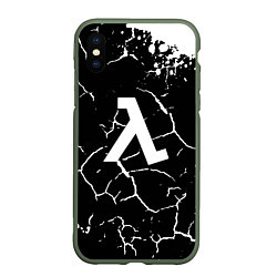 Чехол iPhone XS Max матовый Half life pattern краски