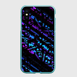 Чехол iPhone XS Max матовый Marshmello neon club