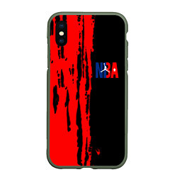 Чехол iPhone XS Max матовый NBA краски, цвет: 3D-темно-зеленый