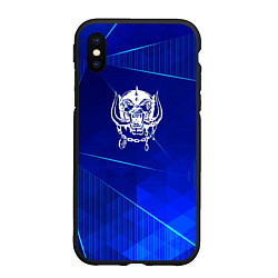 Чехол iPhone XS Max матовый Motorhead blue poly