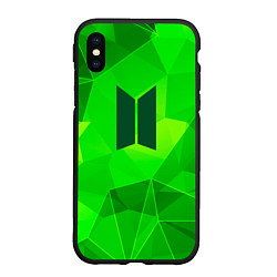 Чехол iPhone XS Max матовый BTS green poly