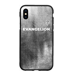 Чехол iPhone XS Max матовый Evangelion - grey gradient посередине