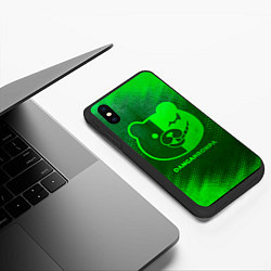 Чехол iPhone XS Max матовый Danganronpa - green gradient, цвет: 3D-черный — фото 2