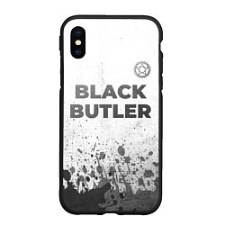 Чехол iPhone XS Max матовый Black Butler - white gradient посередине