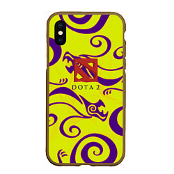 Чехол iPhone XS Max матовый DOTA2 dragon, цвет: 3D-коричневый