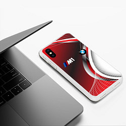 Чехол iPhone XS Max матовый BMW sport geometry motors, цвет: 3D-белый — фото 2