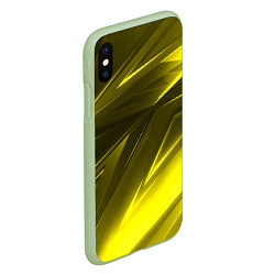 Чехол iPhone XS Max матовый Gold stripes abstraction, цвет: 3D-салатовый — фото 2