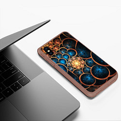 Чехол iPhone XS Max матовый Оптическая абстракция круги, цвет: 3D-коричневый — фото 2