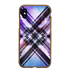 Чехол iPhone XS Max матовый Текстура полосы, цвет: 3D-коричневый