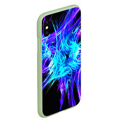 Чехол iPhone XS Max матовый Неоновые нервы текстура, цвет: 3D-салатовый — фото 2