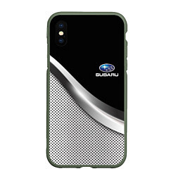 Чехол iPhone XS Max матовый Subaru metal steel