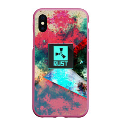 Чехол iPhone XS Max матовый RUST geometry color