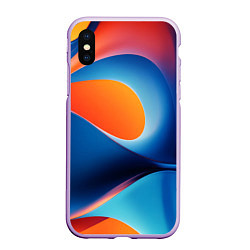 Чехол iPhone XS Max матовый Абстрактный геометрический градиент