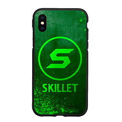 Чехол iPhone XS Max матовый Skillet - green gradient