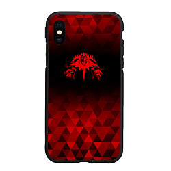 Чехол iPhone XS Max матовый Король и Шут red poly