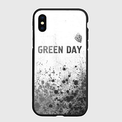 Чехол iPhone XS Max матовый Green Day - white gradient посередине, цвет: 3D-черный