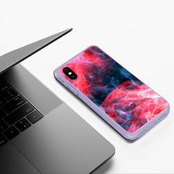 Чехол iPhone XS Max матовый Дымная текстура, цвет: 3D-светло-сиреневый — фото 2