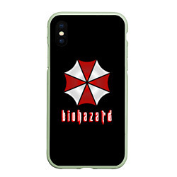 Чехол iPhone XS Max матовый Biohazard logo