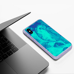 Чехол iPhone XS Max матовый Эффект размытых красок, цвет: 3D-светло-сиреневый — фото 2