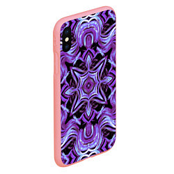 Чехол iPhone XS Max матовый Фиолетовый калейдоскопический узор, цвет: 3D-баблгам — фото 2