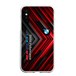 Чехол iPhone XS Max матовый BMW geometry stripes red