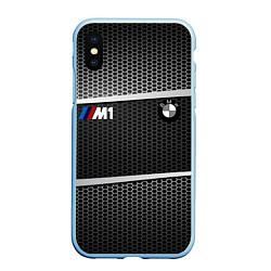 Чехол iPhone XS Max матовый BMW металлическая сетка