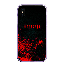 Чехол iPhone XS Max матовый Biohazard брызги красок, цвет: 3D-светло-сиреневый