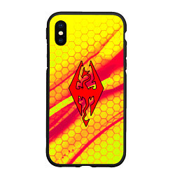 Чехол iPhone XS Max матовый The Elder Scrolls соты текстура