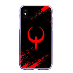 Чехол iPhone XS Max матовый Quake красные краски, цвет: 3D-светло-сиреневый