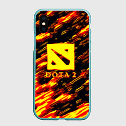 Чехол iPhone XS Max матовый DOTA2 огенный стиль текстура