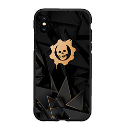 Чехол iPhone XS Max матовый Gears of War golden poly, цвет: 3D-черный