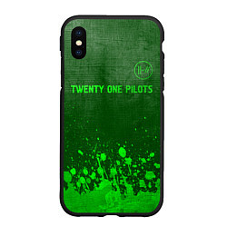 Чехол iPhone XS Max матовый Twenty One Pilots - green gradient посередине