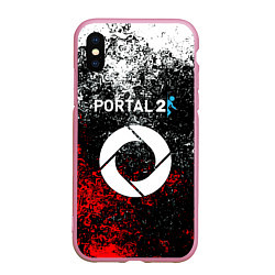 Чехол iPhone XS Max матовый Portal брызги красок, цвет: 3D-розовый