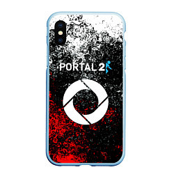 Чехол iPhone XS Max матовый Portal брызги красок, цвет: 3D-голубой