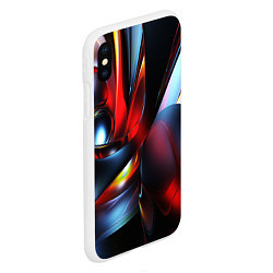 Чехол iPhone XS Max матовый Абстрактные волны геометрия, цвет: 3D-белый — фото 2