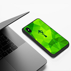 Чехол iPhone XS Max матовый Hellsing green poly, цвет: 3D-черный — фото 2