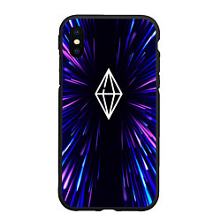 Чехол iPhone XS Max матовый The Sims neon energy