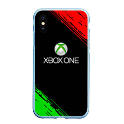 Чехол iPhone XS Max матовый Xbox краски текстура лого