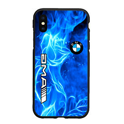 Чехол iPhone XS Max матовый BMW flower flame, цвет: 3D-черный