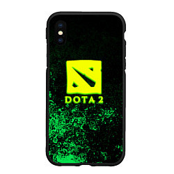 Чехол iPhone XS Max матовый DOTA2 кислотное лого краски