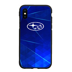 Чехол iPhone XS Max матовый Subaru blue poly