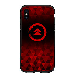 Чехол iPhone XS Max матовый Ghost of Tsushima red poly