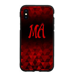 Чехол iPhone XS Max матовый Maneskin red poly, цвет: 3D-черный