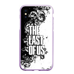 Чехол iPhone XS Max матовый The Last of Us узор чёрно белый, цвет: 3D-сиреневый