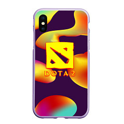 Чехол iPhone XS Max матовый Dota 2 неоновая абстракция