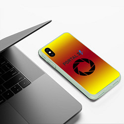 Чехол iPhone XS Max матовый Portal 2 gradient, цвет: 3D-салатовый — фото 2