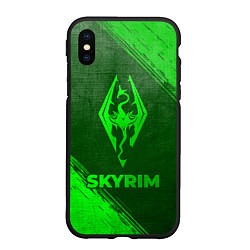 Чехол iPhone XS Max матовый Skyrim - green gradient