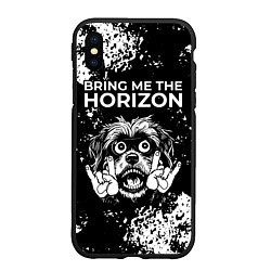 Чехол iPhone XS Max матовый Bring Me the Horizon рок пес, цвет: 3D-черный