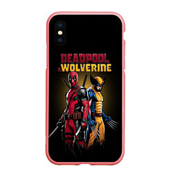 Чехол iPhone XS Max матовый Deadpool & Wolverine - film, цвет: 3D-баблгам