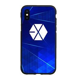 Чехол iPhone XS Max матовый Exo blue poly, цвет: 3D-черный